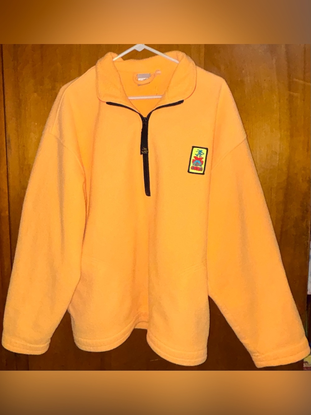 VTG Ocean Pacific Yellow 1/4 Zip Fleece Pullover XL